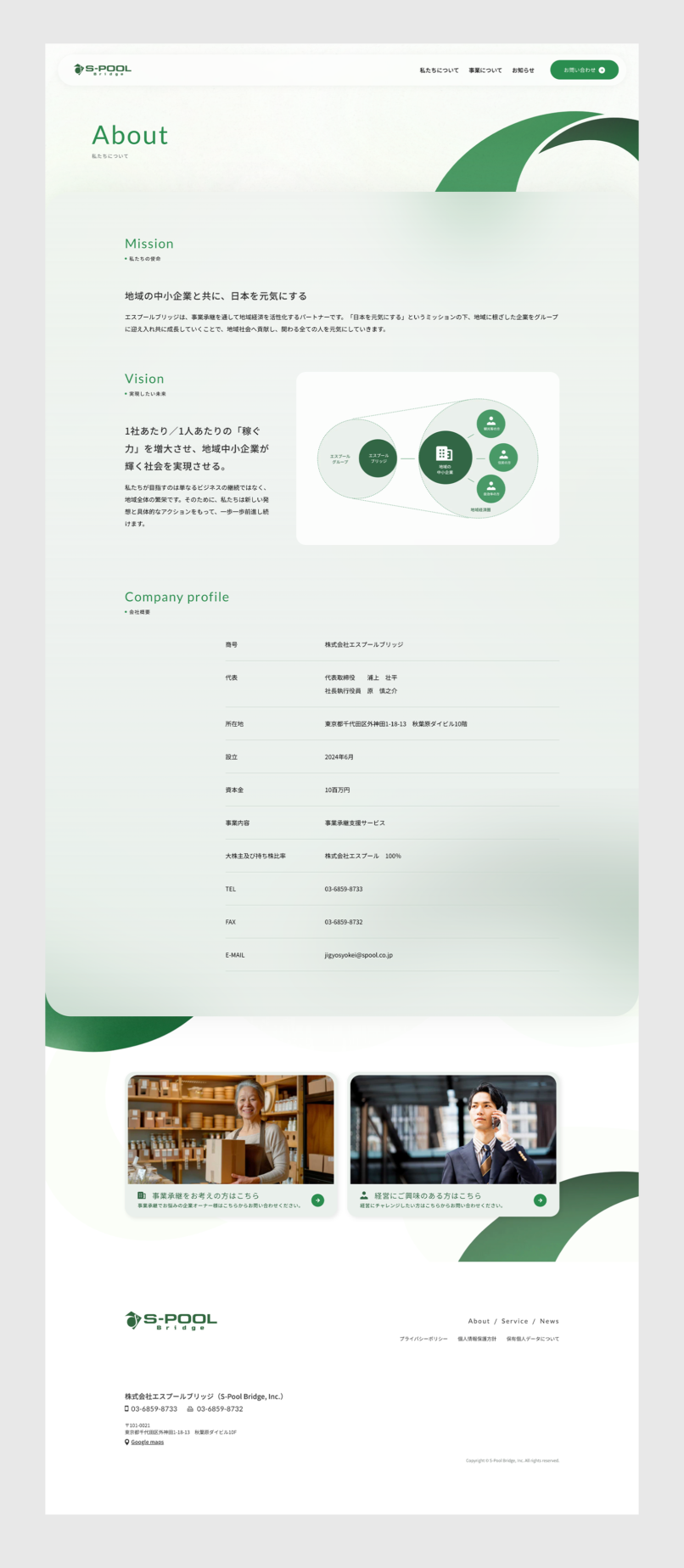 株式会社エスプールブリッジ様 ウェブサイトデザイン